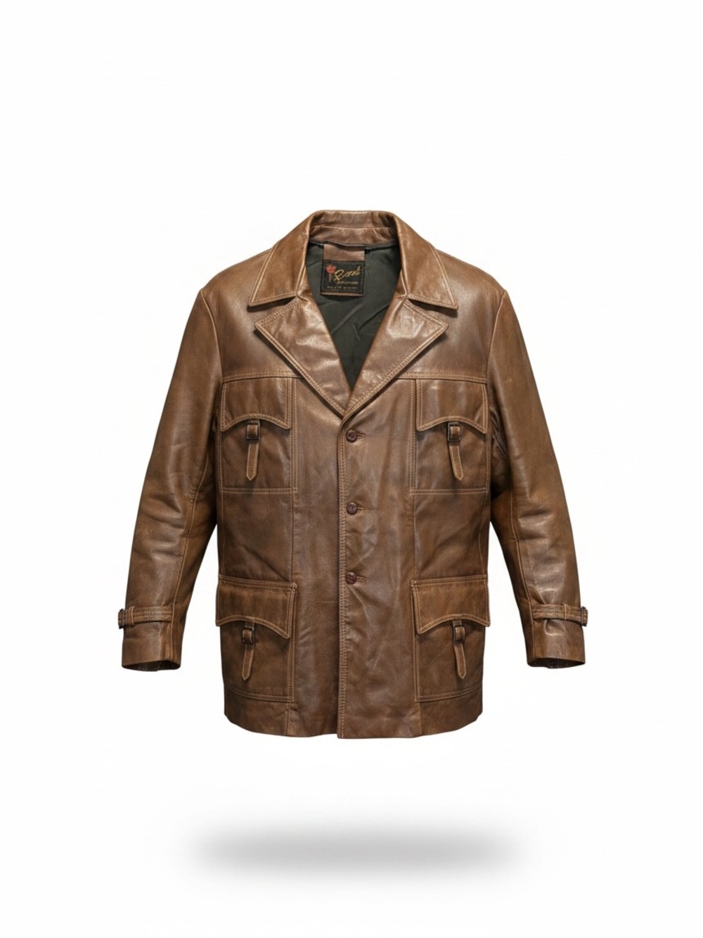 Vintage Brown Leather Field Jacket